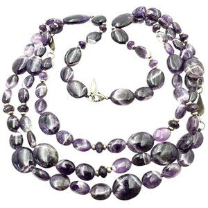 Designer Womens Necklace Sterling Silver Amethyst Statement 171 Grams